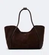 Max Mara Medium Suede Shoulder Bag In Brown