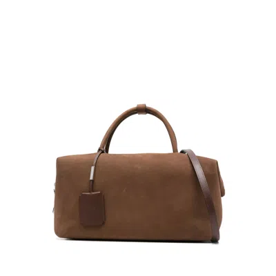 Max Mara Medium Suede Tote Bag In Brown