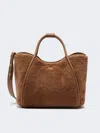 Max Mara Medium Teddy Fabric Marine Bag In Camel