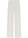 Max Mara Aversa High-rise Linen Wide-leg Pants In 白色