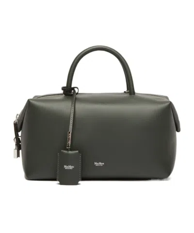 Max Mara Medium Zipper Shoulder Bag In Gray