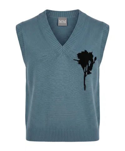 Max Mara Medium-thick Sleeveless V-neck Knitted Sweater In Animal Print