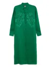 Max Mara Megaton Linen Shirt Dress In Green
