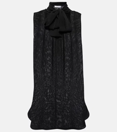 Max Mara Mela Bow-detail Silk Top In Black