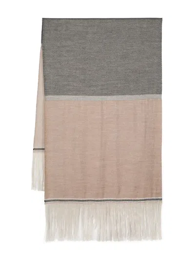 Max Mara Mélange-effect Fringed Scarf In Neutrals