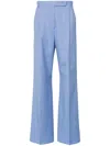 Max Mara Mélange Virgin-wool-blend Trousers In Blue