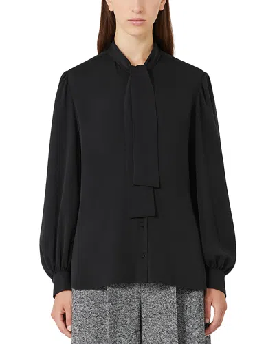 Max Mara Melania Black Silk Shirt