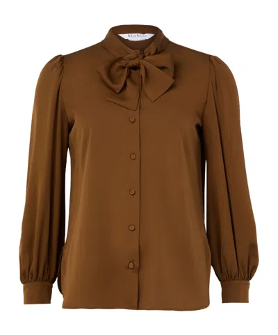 Max Mara Melania Long-sleeved Blouse In Brown