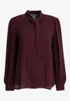 Max Mara Melania Silk Charmeuse Blouse In Red