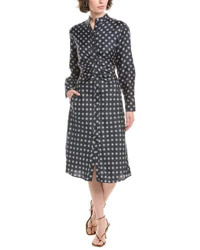 Max Mara Melania Silk Shirtdress In Black