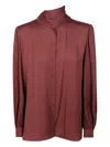 Max Mara Melania Tie-neck Buttoned Shirt In Brown