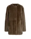 Max Mara Cappotto Melfi In Montone In Brown