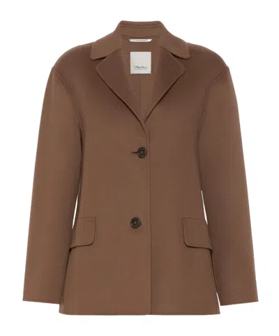 Max Mara Melfi Single-breasted Notch-lapel Jacket In Brown