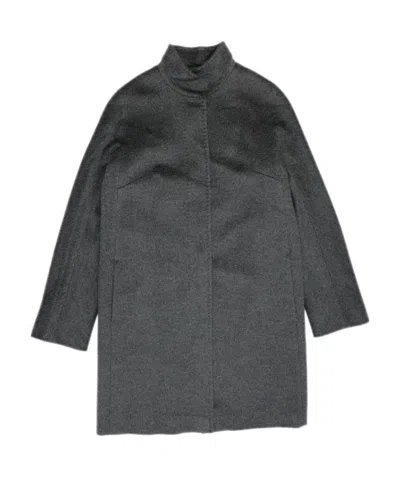 Max Mara Melina Logo Coat In Gray