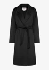 Max Mara Lilia Belted Long-sleeved Coat In Black
