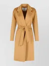 Max Mara Cashmere Coat With Belted Waist And Notched Lapels