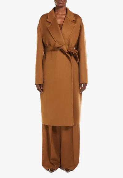 Max Mara Melinda Cashmere Midi Coat In Brown