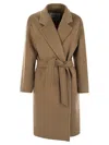 Max Mara Bcollage Double-breasted Coat In Brown