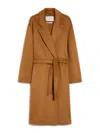 Max Mara Belted Waist Camel Coat With Detachable Belt In Brown