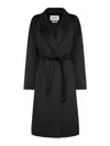 Max Mara Cappotto Manuela Con Cintura In Negro