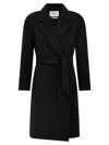 Max Mara Cles Belted Coat In Black