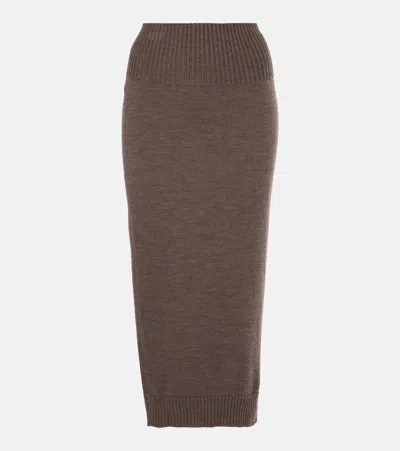 Max Mara Women Cotton With Denim Effect Long Skirt In Brown