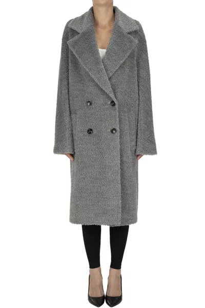 Max Mara Melodia Double-breasted Coat In Gray
