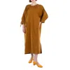 Max Mara Poplin Dress With Buckles In Yellow