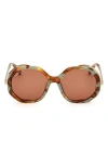 Max Mara Menton 57mm Round Sunglasses