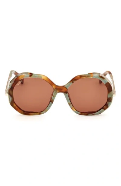 Max Mara Menton 57mm Round Sunglasses