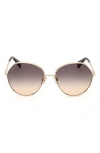 Max Mara Menton 57mm Round Sunglasses In Gold/gradient Smoke