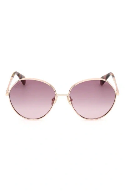 Max Mara Menton 57mm Round Sunglasses In Neutral