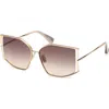 Max Mara Menton 59mm Cat Eye Sunglasses In Gold/camel Brown/grad Brown