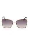 Max Mara Menton1 59mm Sunglasses In Gold / Gradient Smoke