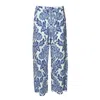 Max Mara Pantalone Jogging In Popeline Stampato In Blue