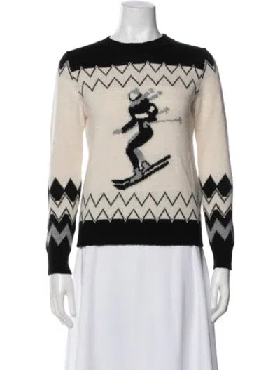 Pre-owned Max Mara Merino Wool Printed Sweater In Neutral