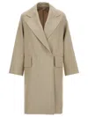 Max Mara Belted Double-breasted Trench Coat With Flap Pockets In Nude