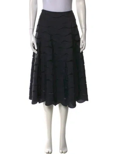 Pre-owned Max Mara Mesh Accents Midi Length Skirt In Black