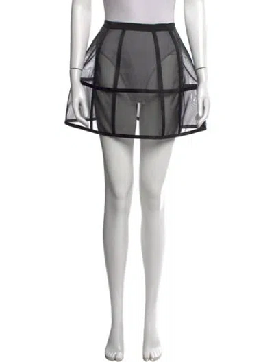 Pre-owned Max Mara Mesh Accents Mini Skirt In Black