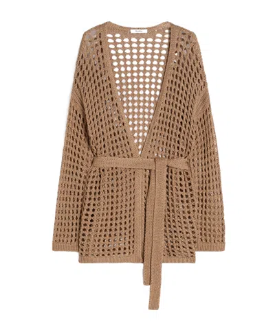 Max Mara Mesh Cardigan In Brown