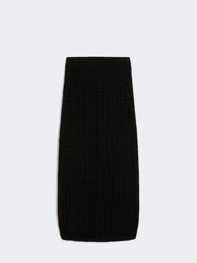 Max Mara Mesh Cotton Skirt In Black