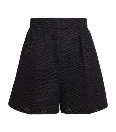 Max Mara Mesh Jersey Shorts In Black