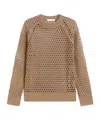 Max Mara Mesh-knit Cotton Sweater In Brown