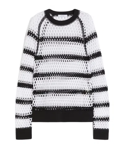 Max Mara Mesh-knit Cotton Sweater In White