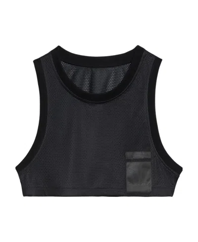 Max Mara Mesh Logo Vest In Black