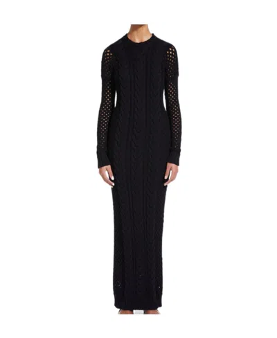 Max Mara Mesh Panelled Midi Dress In Black