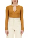 Max Mara Silk Mesh Sweater In Brown