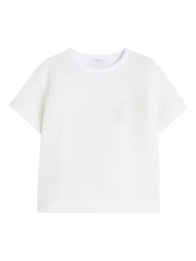 Max Mara Mesh Short-sleeved Top In White