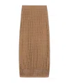 Max Mara Straight Cut Pure Cotton Webbing Skirt With Ribbed Waist In Pattern