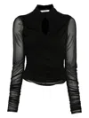 Max Mara Mesh-sleeve Blouse